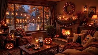 Soulful Autumn Rain Café 🍂 Soft Jazz Piano, Warm Firelight & Rain Sounds for Focus & Study screenshot 5