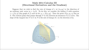 MAT 2214 Section 4.6 Directional Derivatives and the Gradient