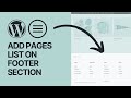 How to add pages list on your wordpress website footer section