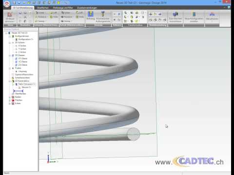 Helix-, Schrauben- bzw. Extruder-Funktion in Alibre/Geomagic Design