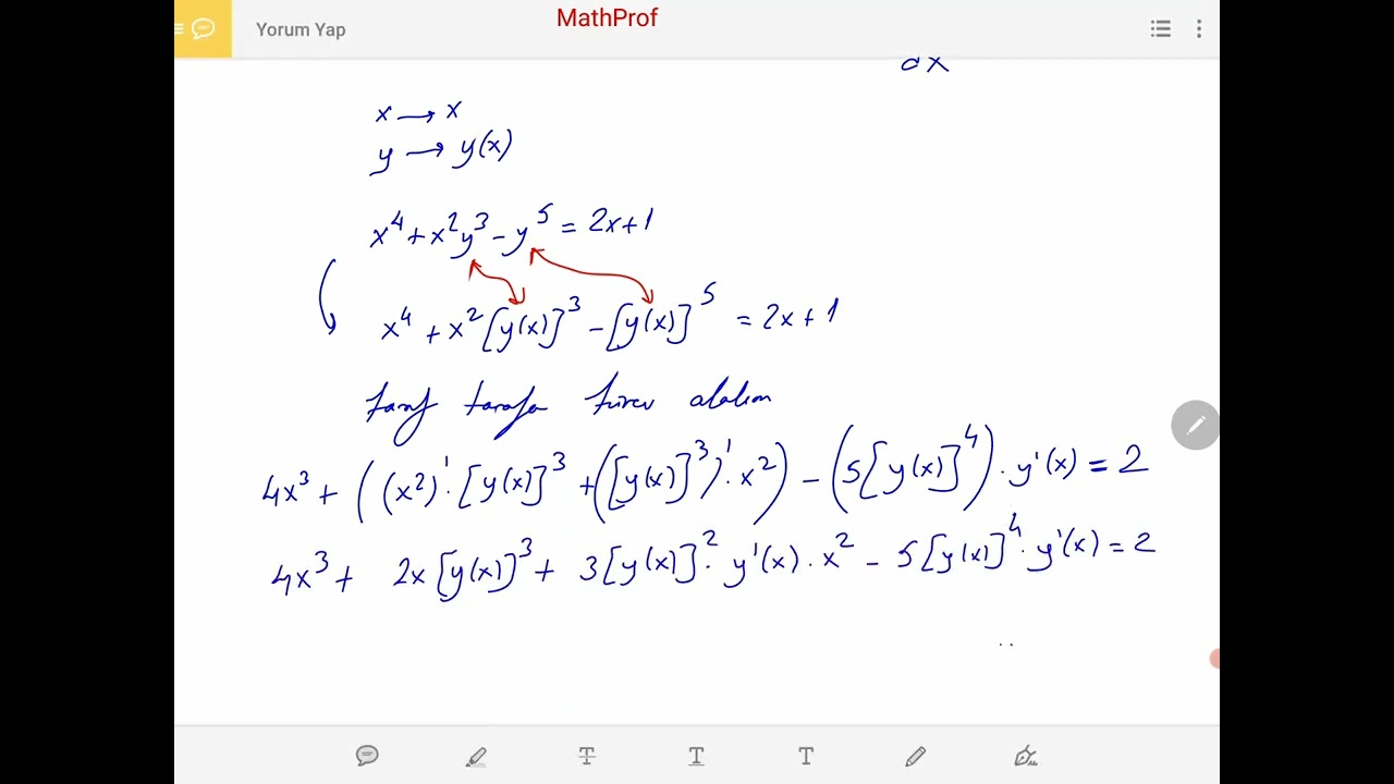 Kalkülüs, Kapalı Türev