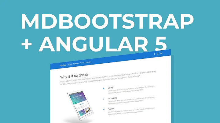 MdBootstrap Tutorial - Integrating Material Design, Bootstrap 4 & Angular 5