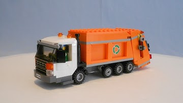 Custom LEGO Rear Load Garbage Truck With Working Compactor