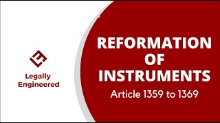 CONTRACTS: REFORMATION OF INSTRUMENTS