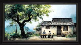 Asian Stone House Countryside Landscape: Framed TV Art 4K Screensaver screenshot 5