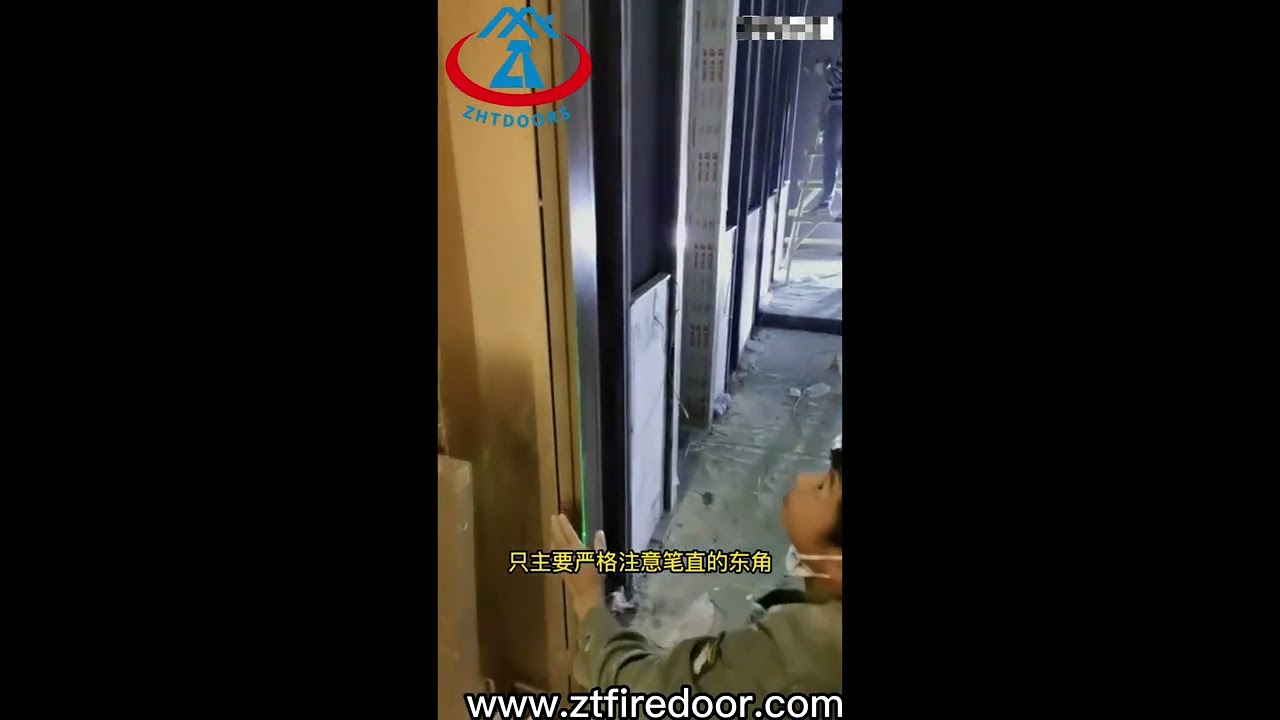Ztfiredoor of modern luxury hotel interior fireproof metal doors steel fireproof door installation
