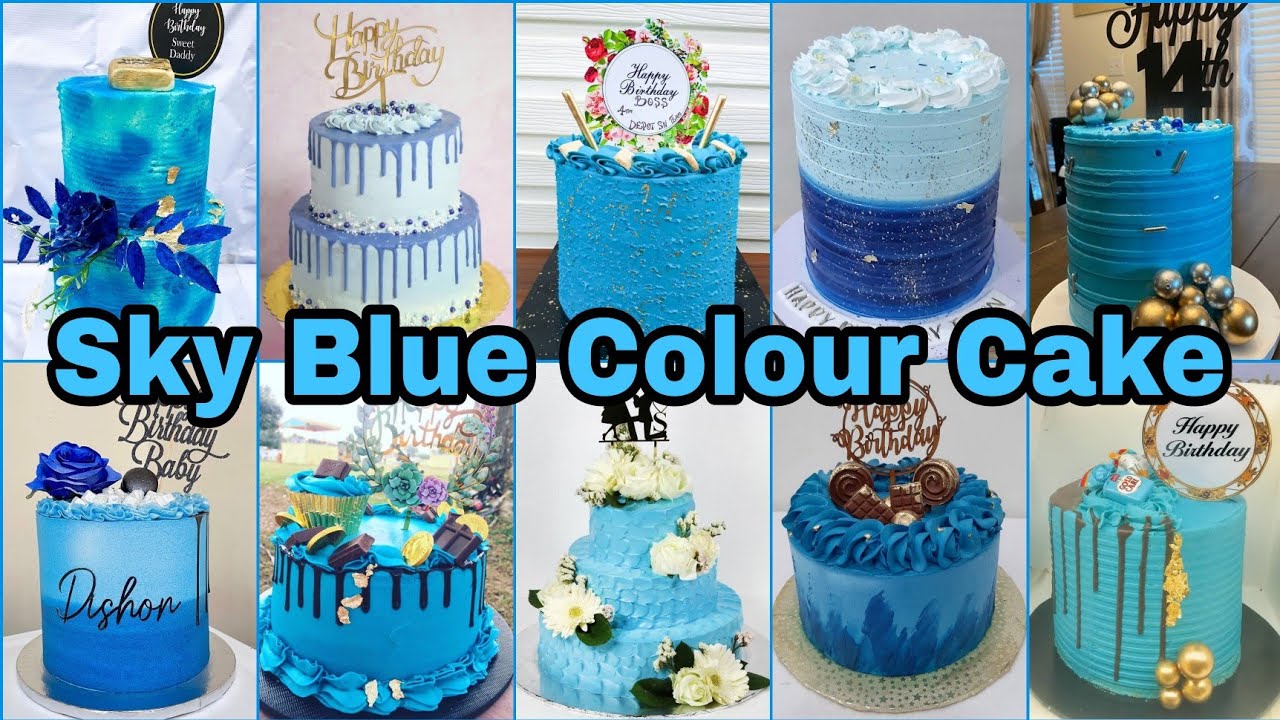 Trending Sky Blue Colour Cake Designs 2022/Royal Blue Cake Ideas ...