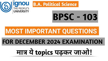 bpsc 103 december 2024 important questions | ignou bpsc 103 important questions with answers 2024