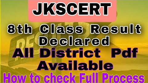 8th class result declared for All District | Here How to Check #jkbose #8th