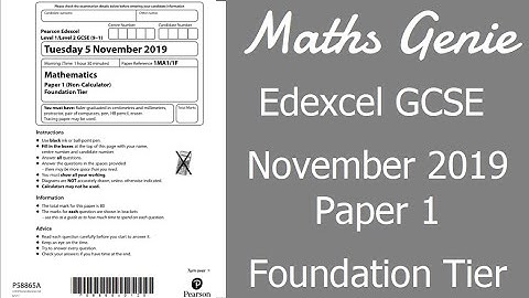 Edexcel GCSE Maths November 2019 1F Exam Paper Walkthrough