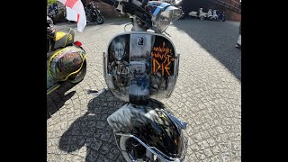 ST GEORGE'S DAY RIDE OUT CASTLEFIELD MANCHESTER,  VESPA LAMBRETTA  ROYAL ALLOY SCOOTERS 2024