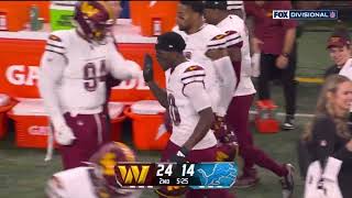Jared Goff throws a 41-yard pick 6 to Quan Martin Commanders vs Lions 😳