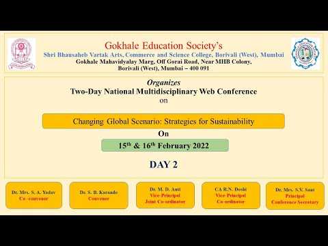 Two Day National Web Conference On Changing Global Scenario: Strategies for Sustainability