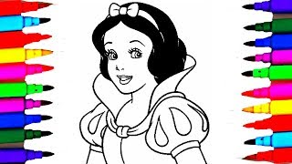 Snow White Coloring Pages l Face Painting l Disney Princess Coloring Drawing Videos for Children