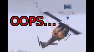 HE HIT THE HUEY! But it was on his own team...