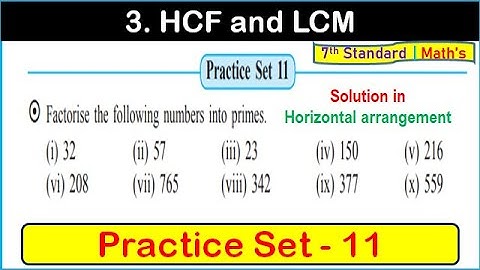 practice set 11 class 7 | hcf and lcm practice set 11 class 7 maths | HCF and LCM #class7maths