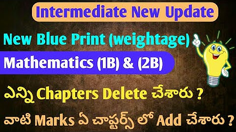 INTERMEDIATE NEW UPDATES OF NEW BLUE PRINT AFTER 30% SYLLABUS OF MATHS (1B) & (2B) // (2020 - 21)