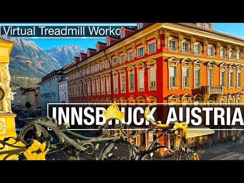 City Walks 4k - Innsbruck, Austria Walking Tour and Virtual Treadmill Walk in Autumn morning