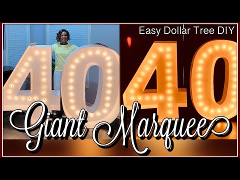 How To Make Large 5FT Marquee Numbers With Lights | Dollar Tree DIY Birthday Décor With Foam Boards