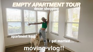 MOVING VLOG: Empty Apartment Tour, Shopping For Home Decor, Apartment Decor Haul, I Got Married… by Maddie Burch 2,559 views 2 years ago 19 minutes