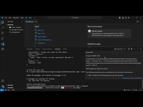 React-app-setup backend node.js , npm init , npm i express , npm i mongooe install