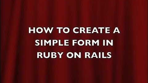Simple form using Rails