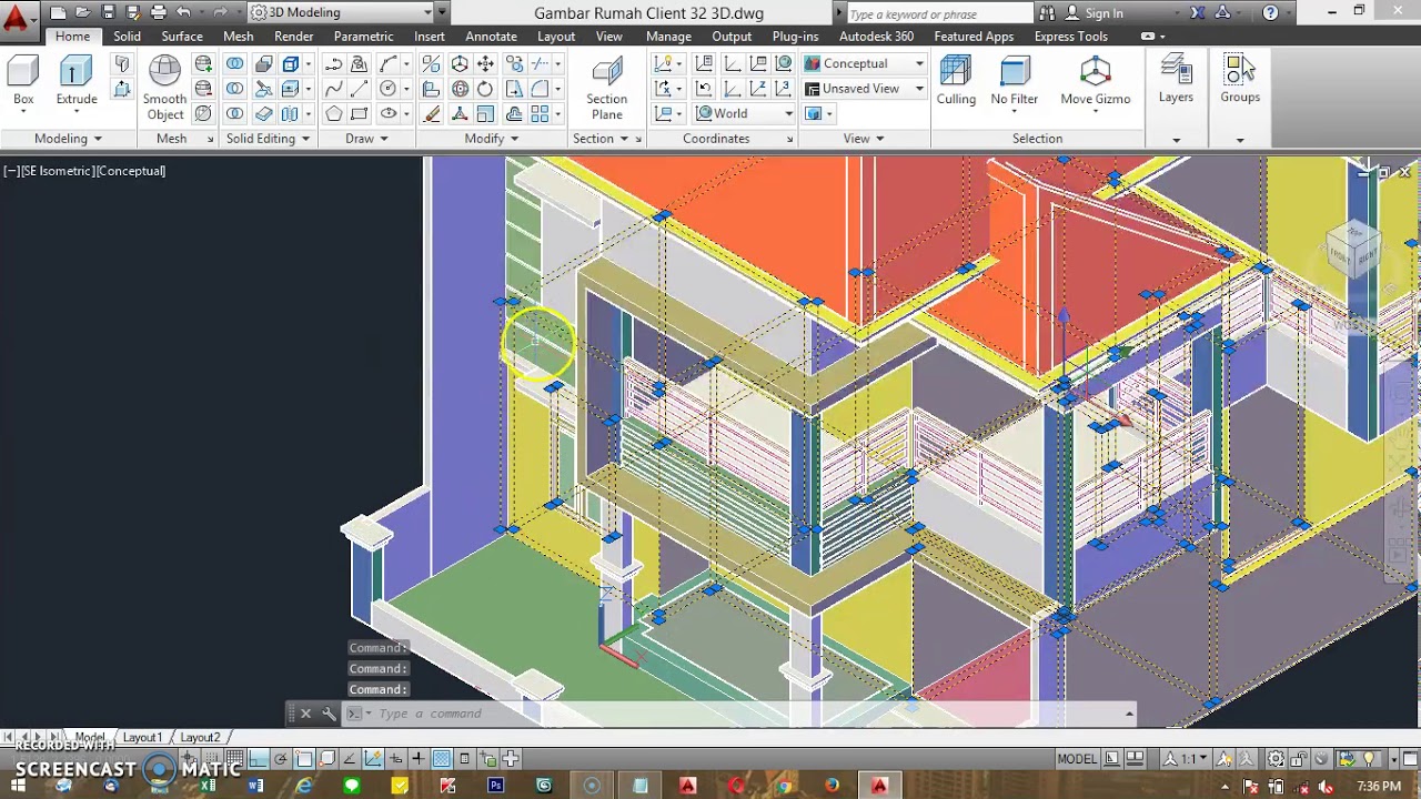 Cara Membuat Gambar Rumah 3d Dengan Autocad Dekorhom