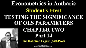 Econometrics in Amharic Student