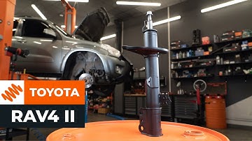 How to change a front shock strut on TOYOTA RAV4 II [TUTORIAL AUTODOC]