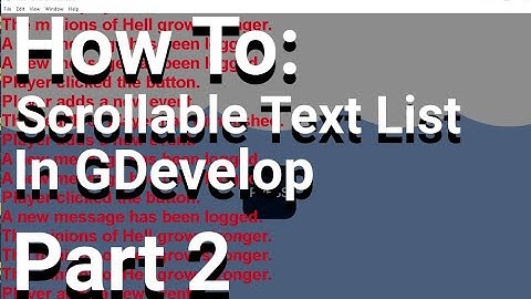 GDevelop Tutorial: Scrollable Text List Menu Part 2