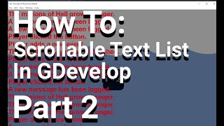 GDevelop Tutorial: Scrollable Text List Menu Part 2