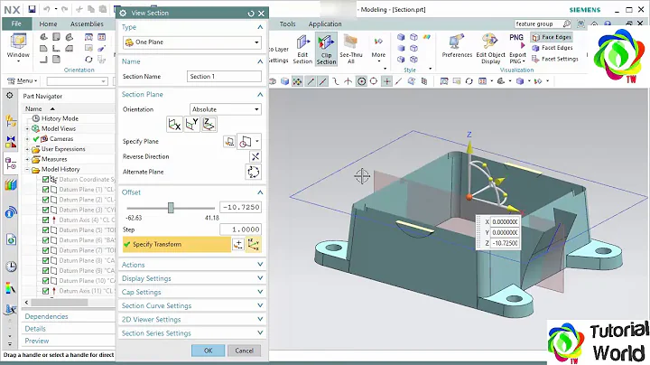 Siemens NX10 Tutorial 13: View manipulation - Create section view