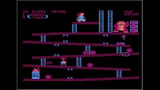 Atari 8-Bit, Emulated, Donkey Kong, Hammer start, 38100 points