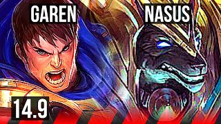 GAREN vs NASUS (TOP) | 9/1/2, Godlike | NA Diamond | 14.9