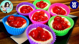 Easy Mini Cherry Cheesecakes🍒 WW Dessert Recipe (Weight Watchers)💚💙💜