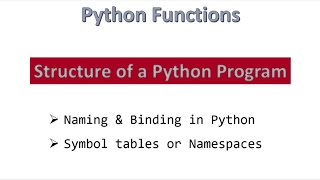 Symbol Tables or Namespaces || Python [ Hindi ]