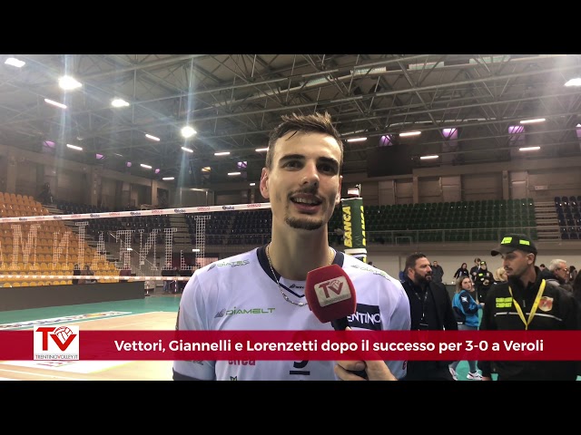 Vettori, Giannelli e Lorenzetti dopo il 3-0 a Veroli