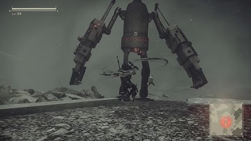 Nier: Automata Route C - Taking Control: Black Bipedal Goliath 2B Fight Gameplay Sequence PS4 Pro
