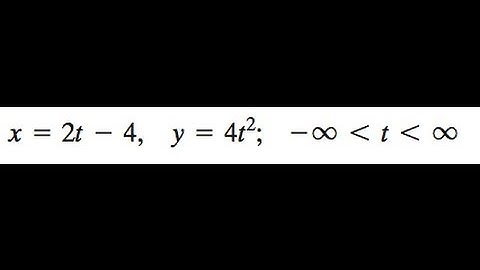 x = 2t-4, y = 4t^2 get a rectangular equation that is equivalent.