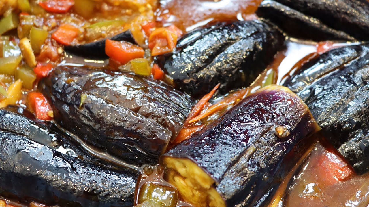 Berinjela cozida a moda japonesa