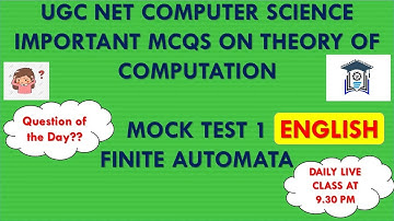 (Mock Test 1) UGC NET Computer Science | TOC MCQs | TNSET 2021 | Finite Automata | PGTRB CS