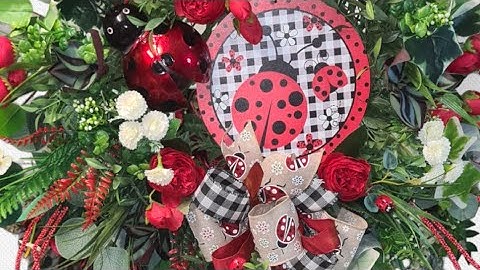 How to make an Artificial Ladybug Wreath. Extra long video.