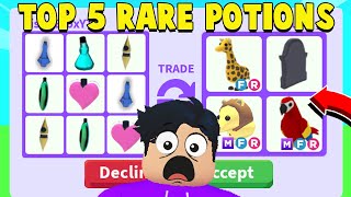 I traded the 5 RAREST POTIONS in Adopt Me!