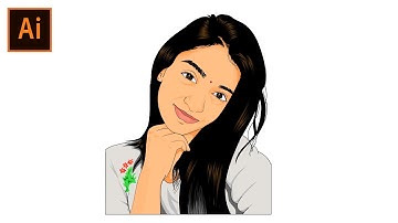 Portrait vector illustration | Athmika | Speed Art | Adobe illustrator