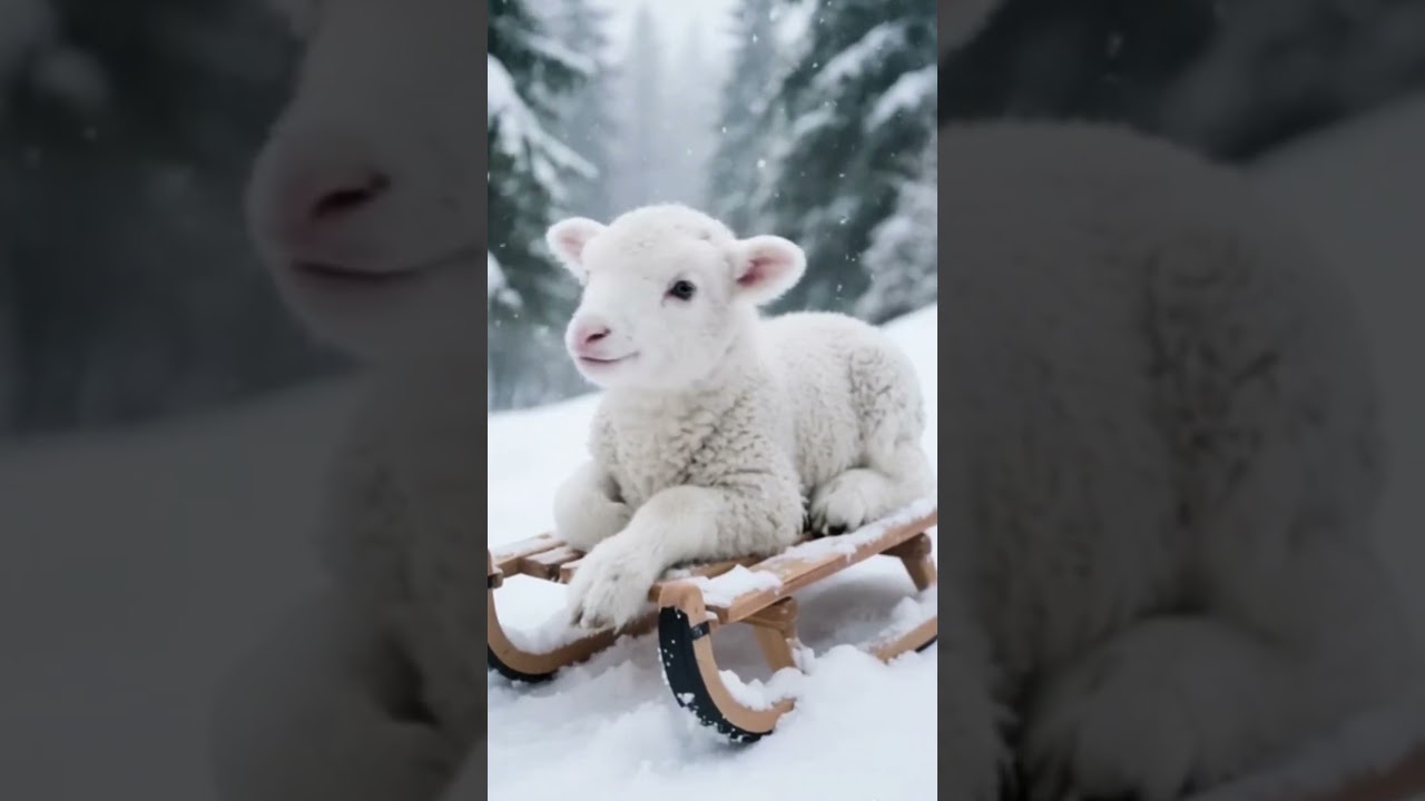 lamb in the snow