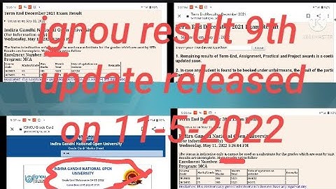 (Big update) ignou released 9th update on term end result December||11-may-2022 ignou result update