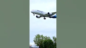 westjet boeing 787-9 landing at London heathrow airport #aviation #shorts