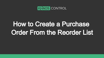 How to Create a Purchase Order from the Reorder List