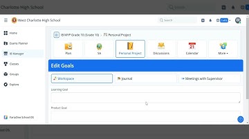 MYP Personal Project Tutorial: Creating a Learning Goal in ManageBac