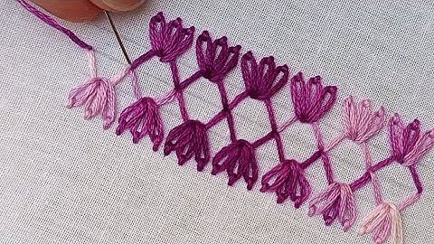 Soo Easy & Simple Lazy Dazy Border Line Stitch for Beginners | Border Line Design || Hand Embroidery